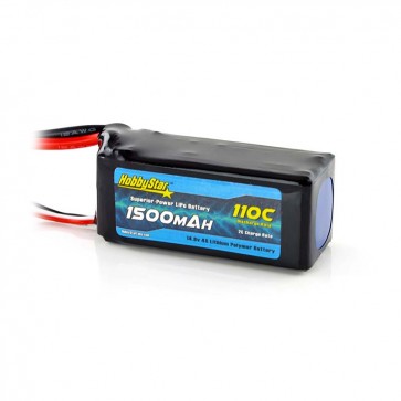 HobbyStar 1500mAh 14.8V, 4S 110C LiPo Battery 