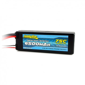 HobbyStar 6500mAh 11.1V, 3S 75C Hardcase LiPo Battery - XT90 Connector