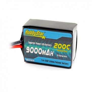 HobbyStar 9000mAh 7.4V, 2S 200C LiPo Battery