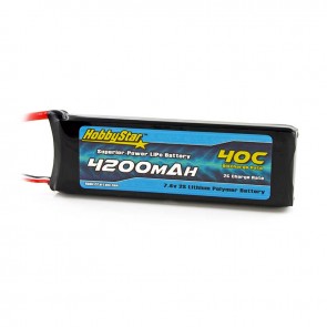 HobbyStar 4200mAh 7.4V, 2S 40C LiPo Battery